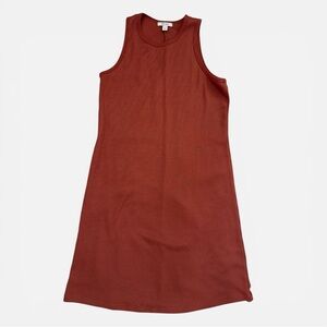 Nine West Sleeveless Ribbed Midi Dress in Rust